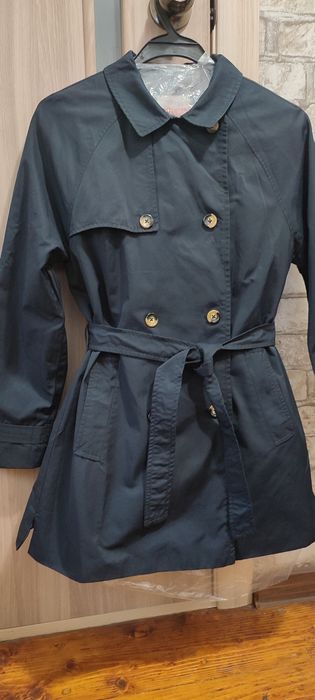 Тренч ZARA. Топовий тренч синій.
