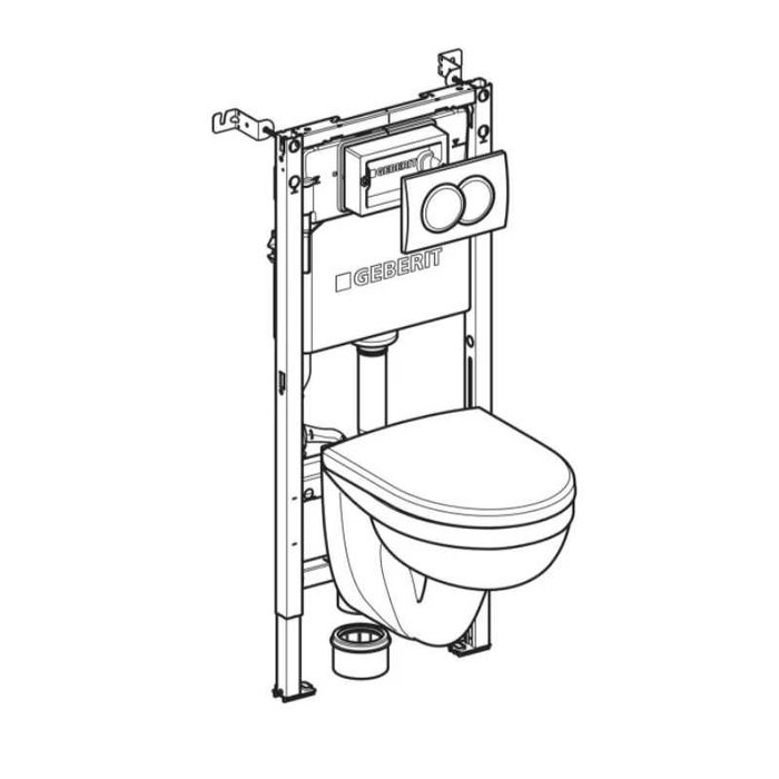 Geberit - інсталяція + підвісний унітаз+клавіша біла– новий, оригінал!