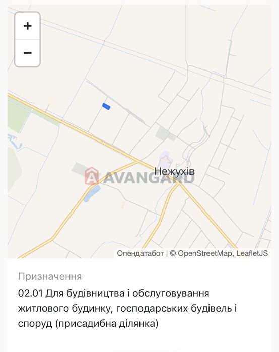 Продаж земельної ділянки, с. Нежухів ( м. Стрий)