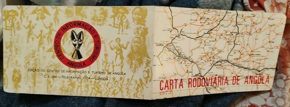 Lote 2 Mapas Angola Antigos (Safari S.A.R.L. TAP + CITA ano1973) - Impecáveis
