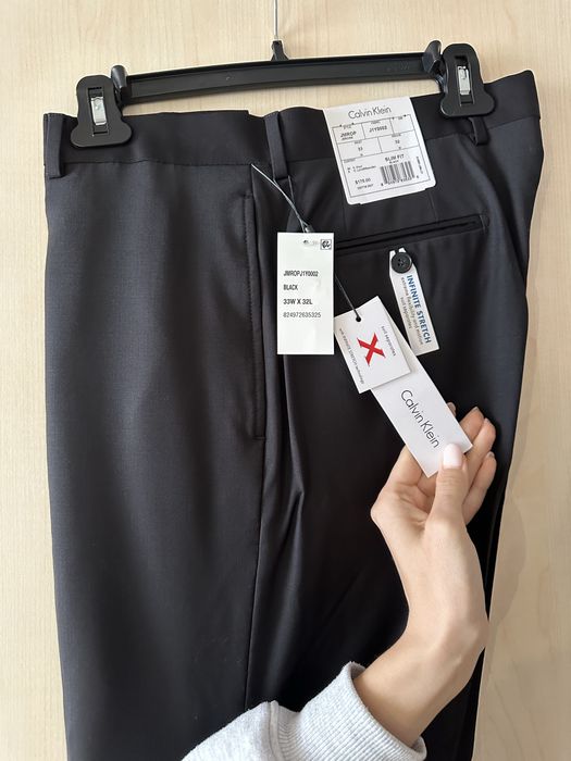 Чоловічі класичні брюки / штани, 33Wx32L, Calvin Klein, чорний колір