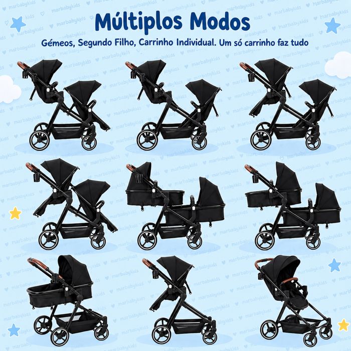 *** CARRINHO DE GÉMEOS TRIO ** 3 em 1 ** stock limitado ** NOVO ***
