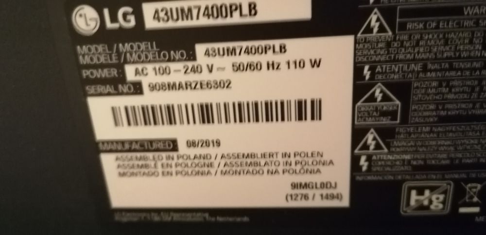 Televisão 43 UK LG