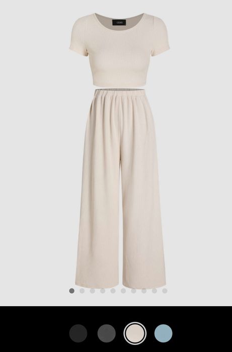 Komplet xs Cider top + spodnie wide leg