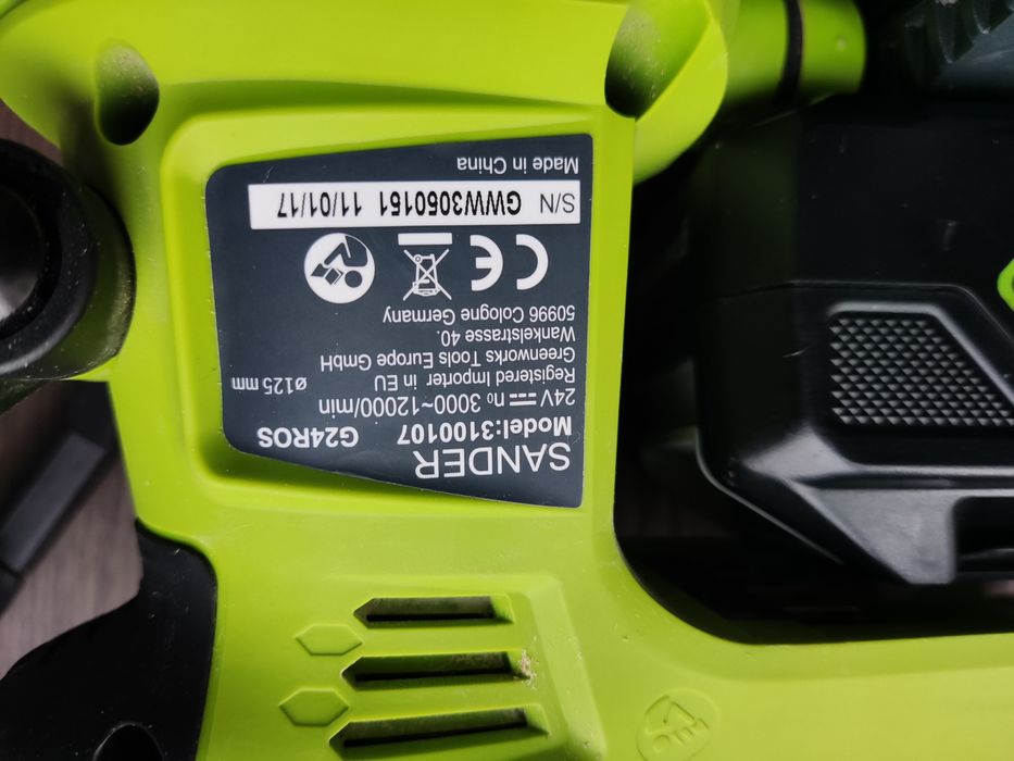 Шлифовальная машина аккумуляторная Greenworks G24ROS (с 1 АКБ и ЗУ)