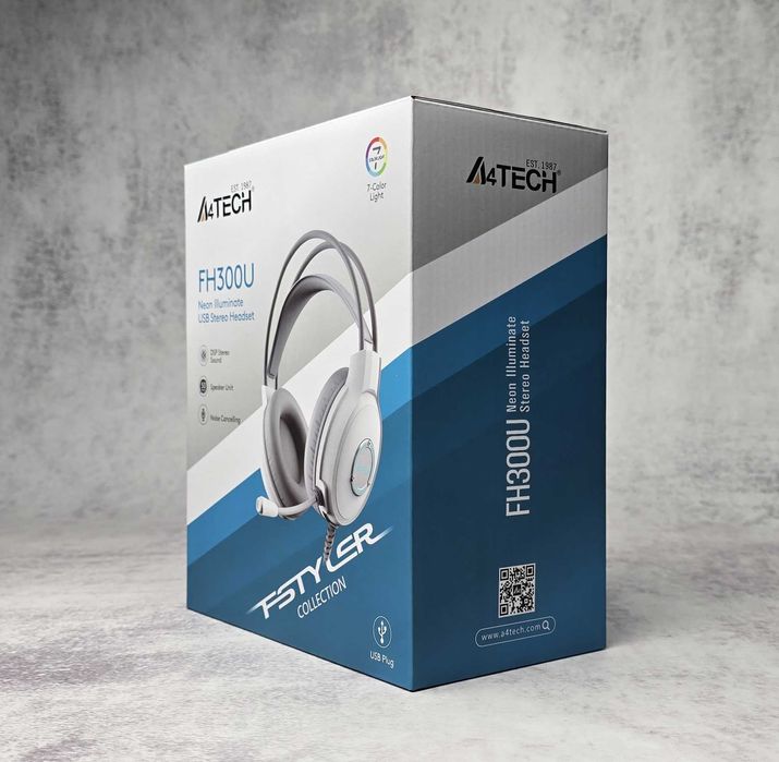 Гарнітура дротова ігрова A4Tech FH300U White usb Нова