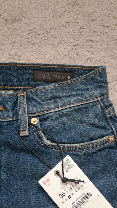 Jeansy Zara straight low waist 36