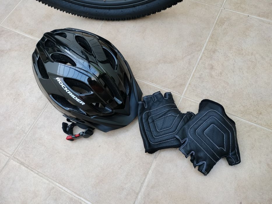 Capacete Bicicleta ROCKRIDER, cor preta, 53cm - 57cm
