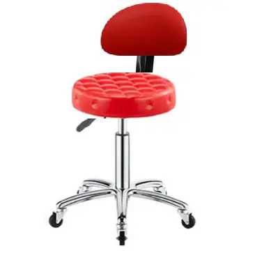 Стул для мастера со спинкой черный белый красный