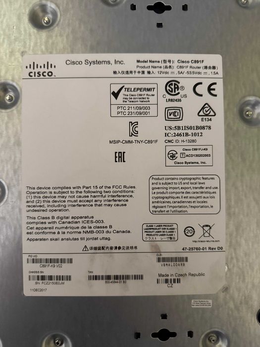 Router Cisco 891F