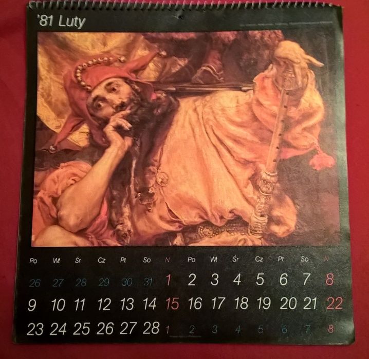 Kalendarz 1981 rok - Matejko obrazy - unikat!