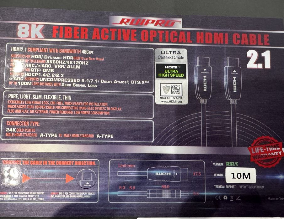 Kabel Hdmi 2.1 8K 10m