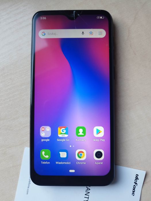 UleFone Note 7 Telefon smartfon 16GB uszkodzona szybka - działa.