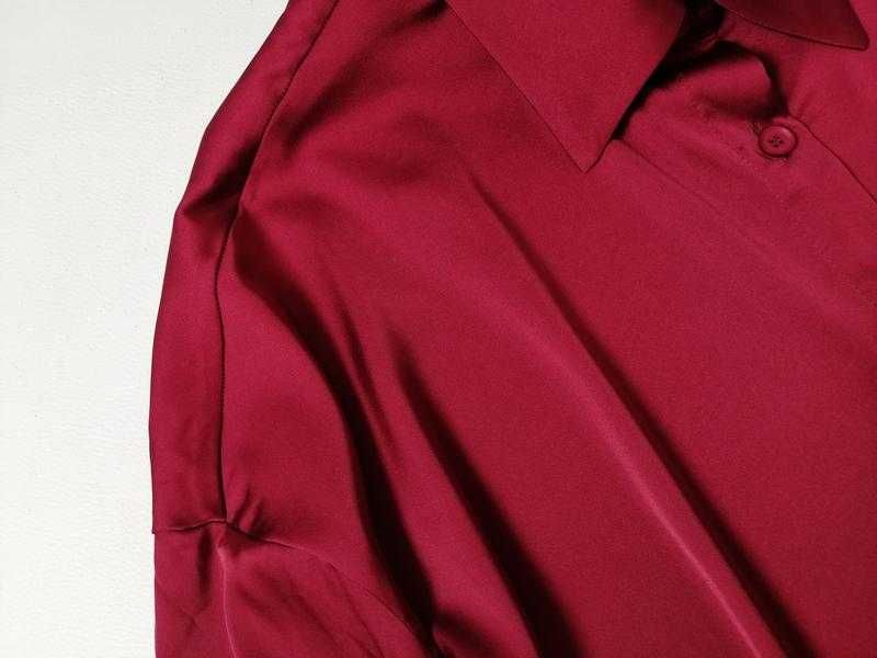 Свободное атласное платье рубашка