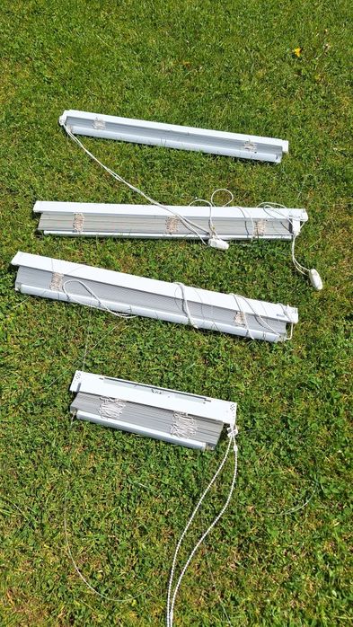 Żaluzje aluminiowe białe z demontażu 4 sztuki okno balkonowe