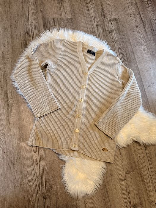 SIMPLE Kardigan Beżowy Premium | Klasyczny Sweter Zapinany | Elegancki Basic