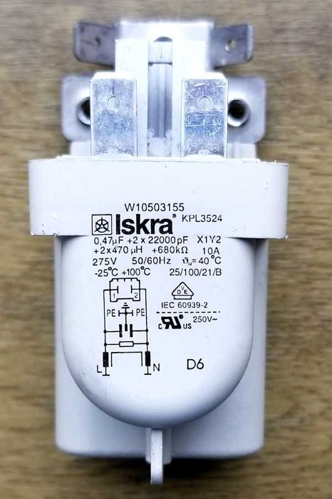 Filtr sieciowy Iskra W105.031.55 KPL3524 do pralki Bosch WOT24254PL/02