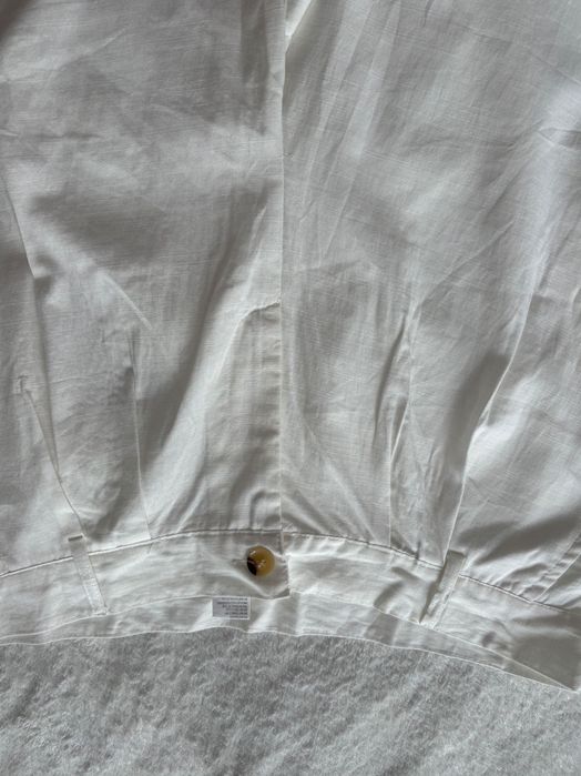 Białe świetne spodnie prosta nogawka L XL 40 len bawełna