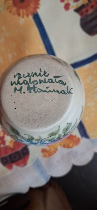 Wazonik 3szt. 14cm  ręcznie malowa PRLny