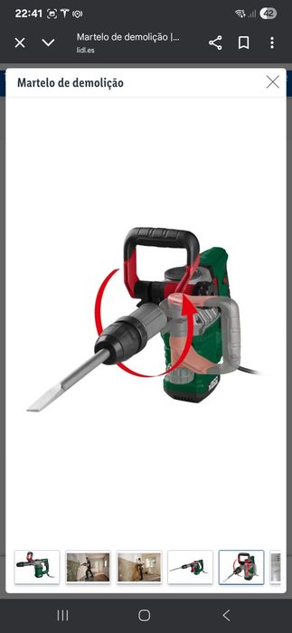 Martelo de demolição 1300W parkside