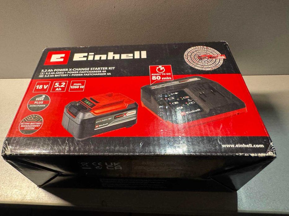 Зарядний пристрій + Акумулятор для Einhell 18,0V 5,2Ah (4512114) Новий!