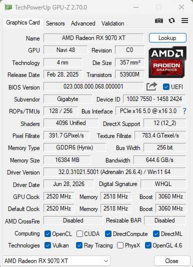 Відеокарта Gigabyte RX 9070 XT GAMING OC
