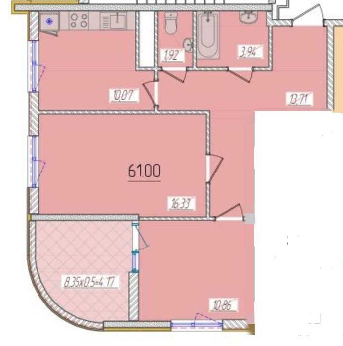 2-rooms apartment apartment by the address st. Krasnova (area 61 m²) - Atlanta.ua - photo 2