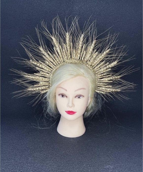 Корона на голову обруч вінок віночок з колосками пшениці колосків