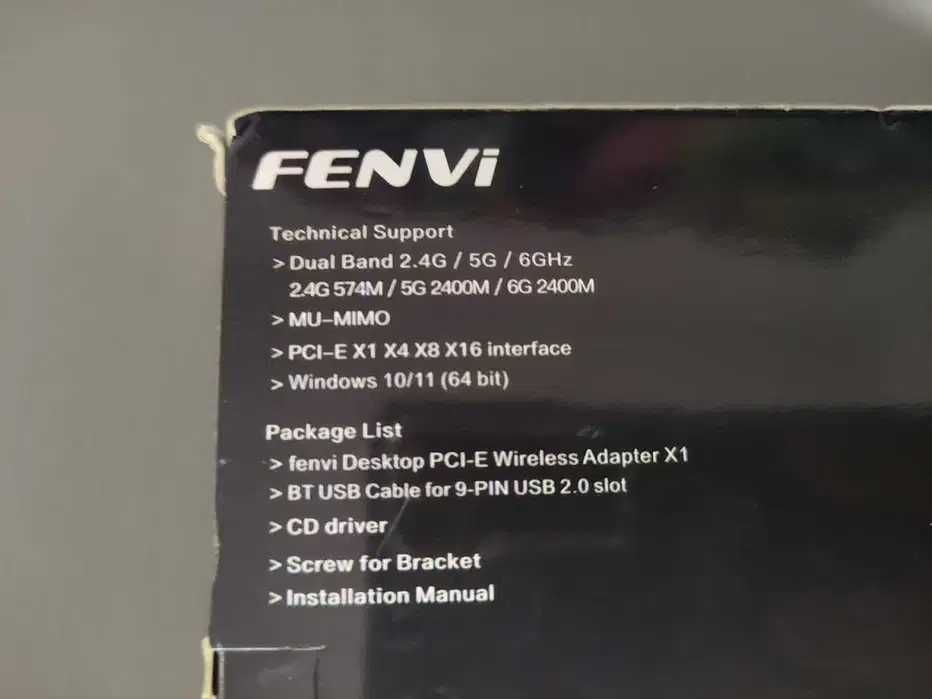 Адаптер вайфай Fenvi FV-AXE3000RGB AX210 Wifi 6E BT5.2 для ПК