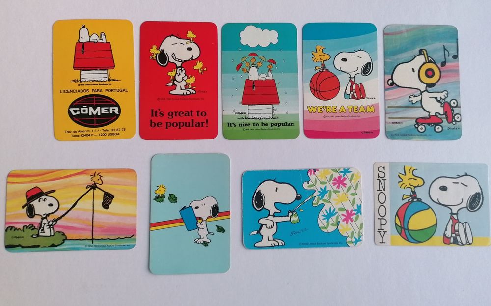 Conjunto de 9 calendários do Snoopy