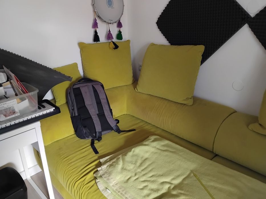 Sofá + Almofadas + manta