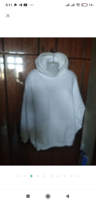 Белое худи унисекс оверсайз плюс сайз Xl/3XL