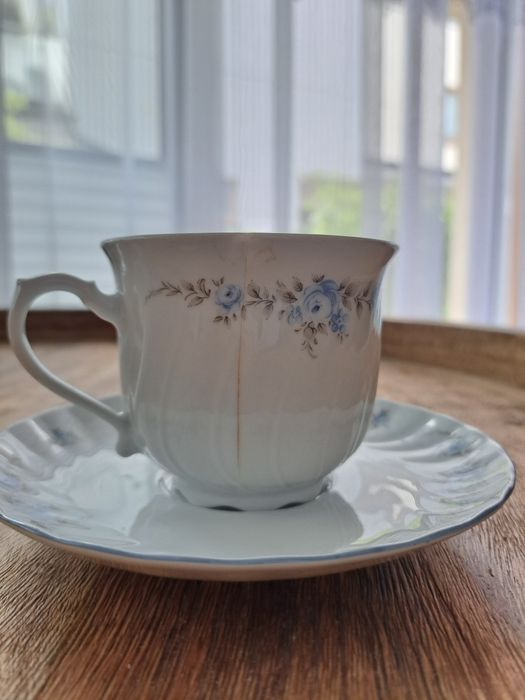 Piękny zestaw dzbanek, mlecznik, filiżanka z podstawką Seltmann weiden