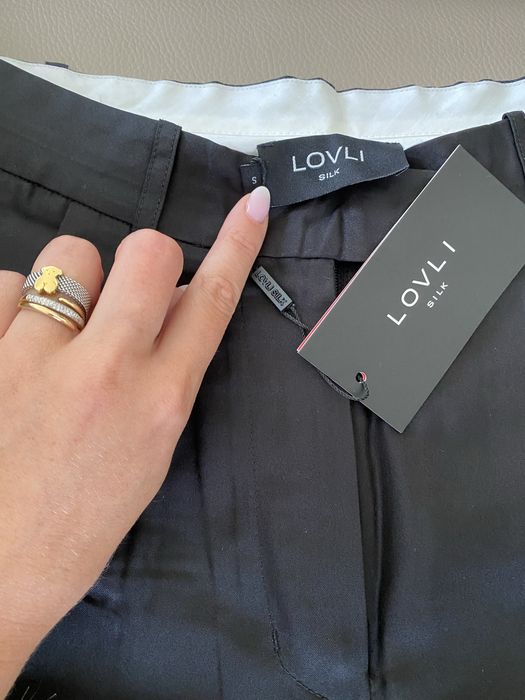 LOVLI SILK czarne bermudy z jedwabiu #NO. 81 NOWE