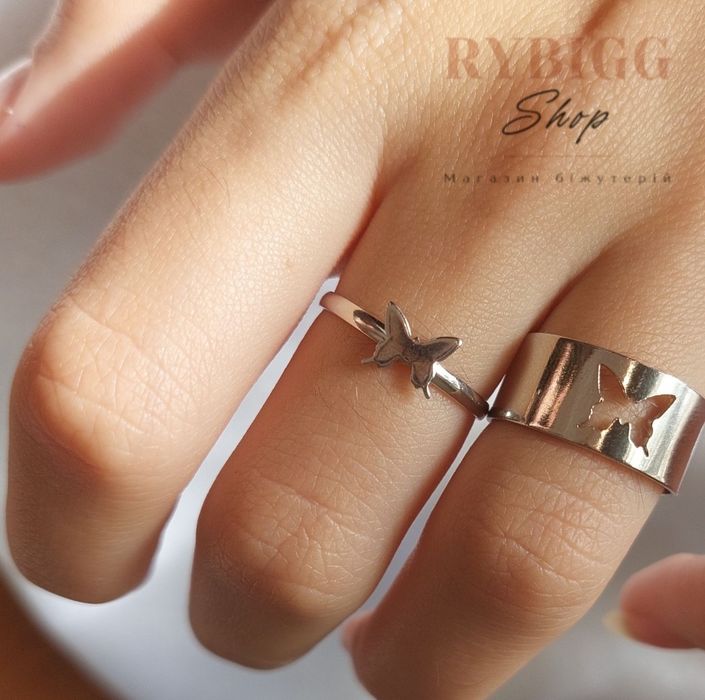 Парные кольца бабочки. Подарок девушке.