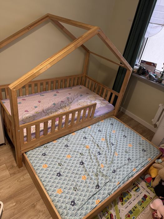 Łóżko lóżeczko podwójne domek dziecięce 100x170