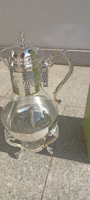 Cafeteira café com rechaud. Em prata.