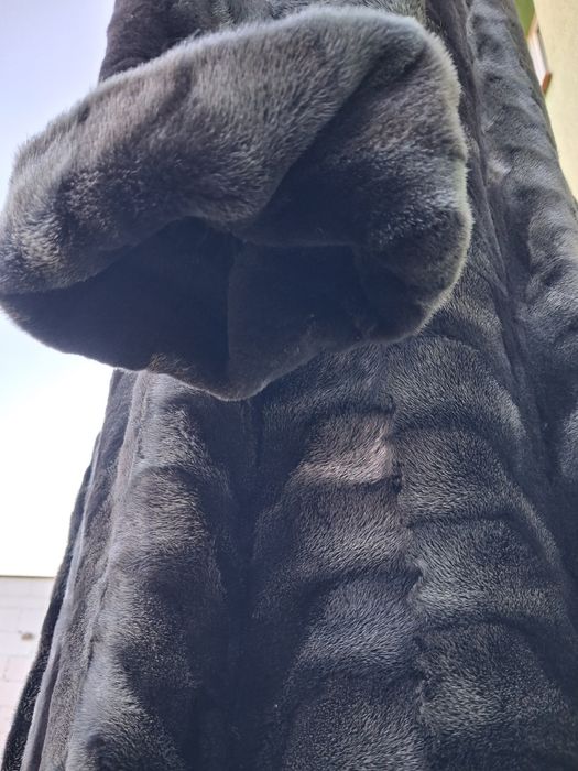 Futerko z norek epilowanych  kieszenie obszyte z skóry węża