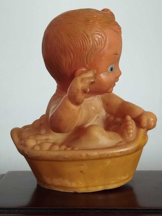 Boneco Antigo Borracha Bébé Banheira