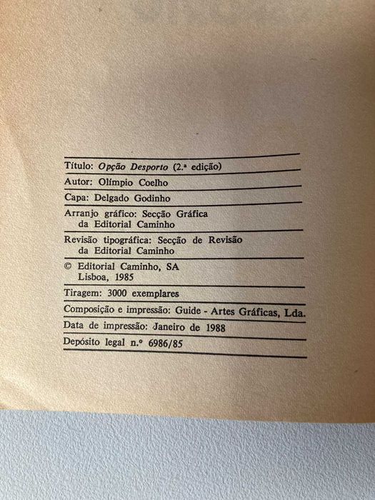 Opção Desporto, de Olímpio Coelho