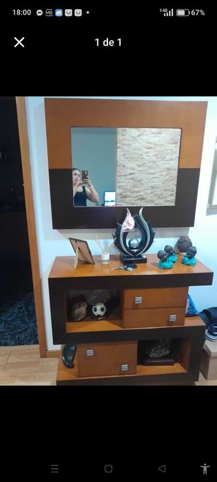 Móvel de hall de entrada + espelho  em bom estado