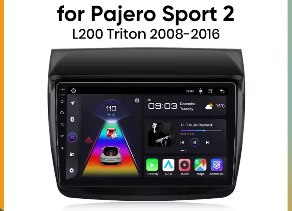 Rádio android Pajero Sport 2 L200 WiFi RDS gps Bluetooth NOVO