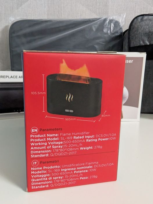 Аромадифузор / зволожувач повітря Flame Humidifier (ефект полум’я)