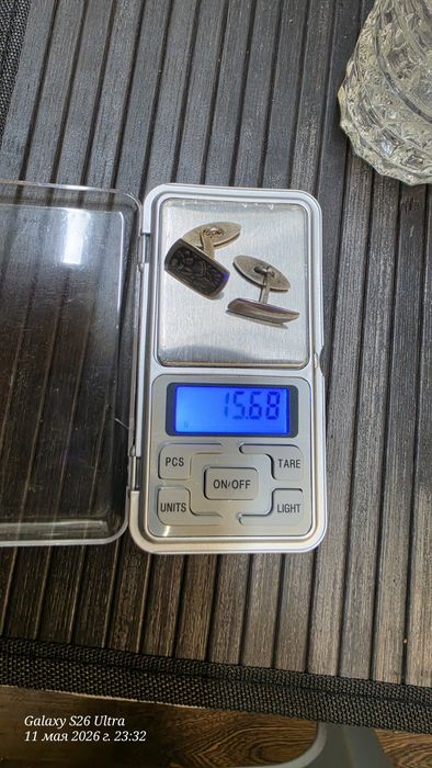 Запонки серебряные 875