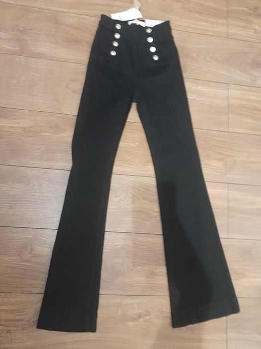 Spodnie flare czarne wysoki stan