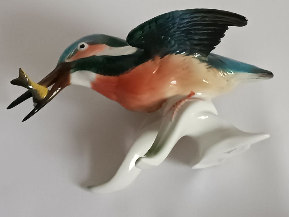 Karl Ens  figurka zimorodka że zdobyczą