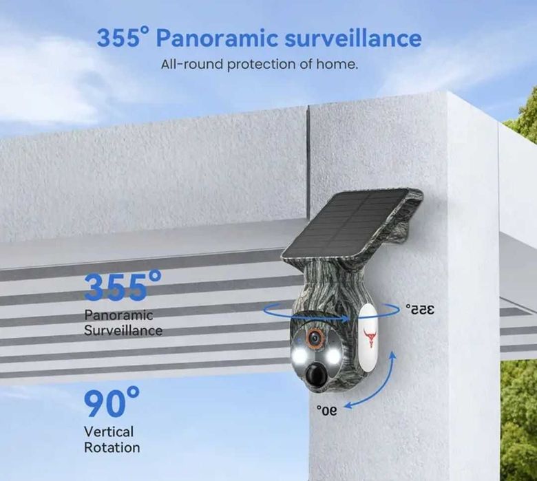 Камера відеоспостереження з сонячною панеллю. Ві-фі