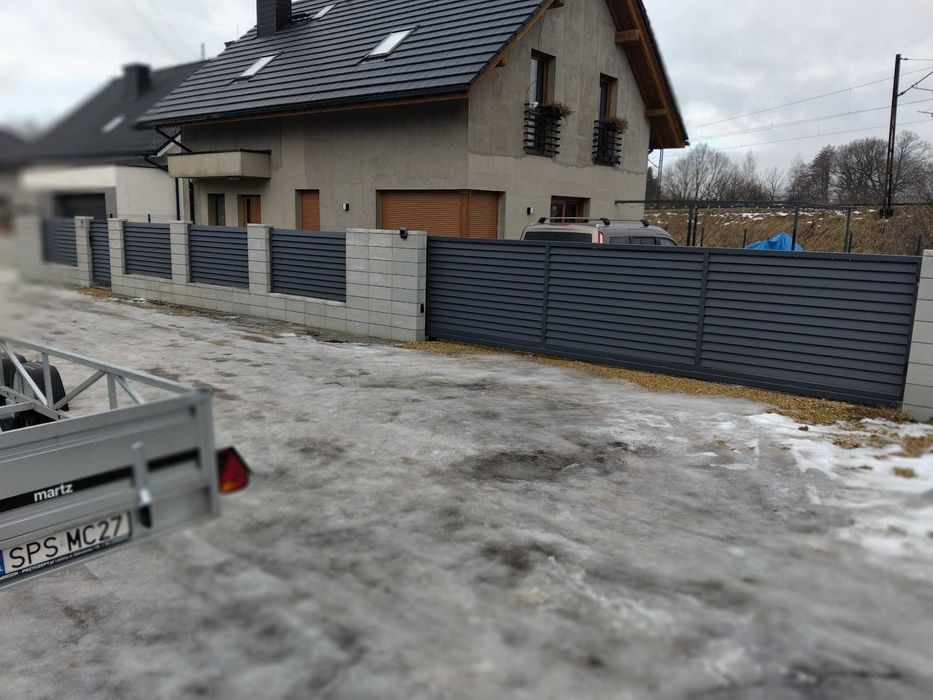 Brama przesuwna, ogrodzenia palisadowe, bramy,  ogrodzenia panelowe