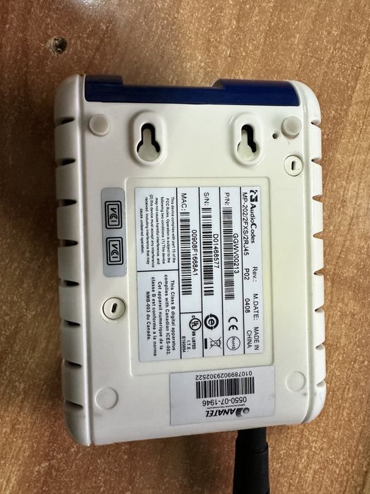 Голосовой шлюз AudioCodes MP-202 Telephone Adaptor Rev. P02