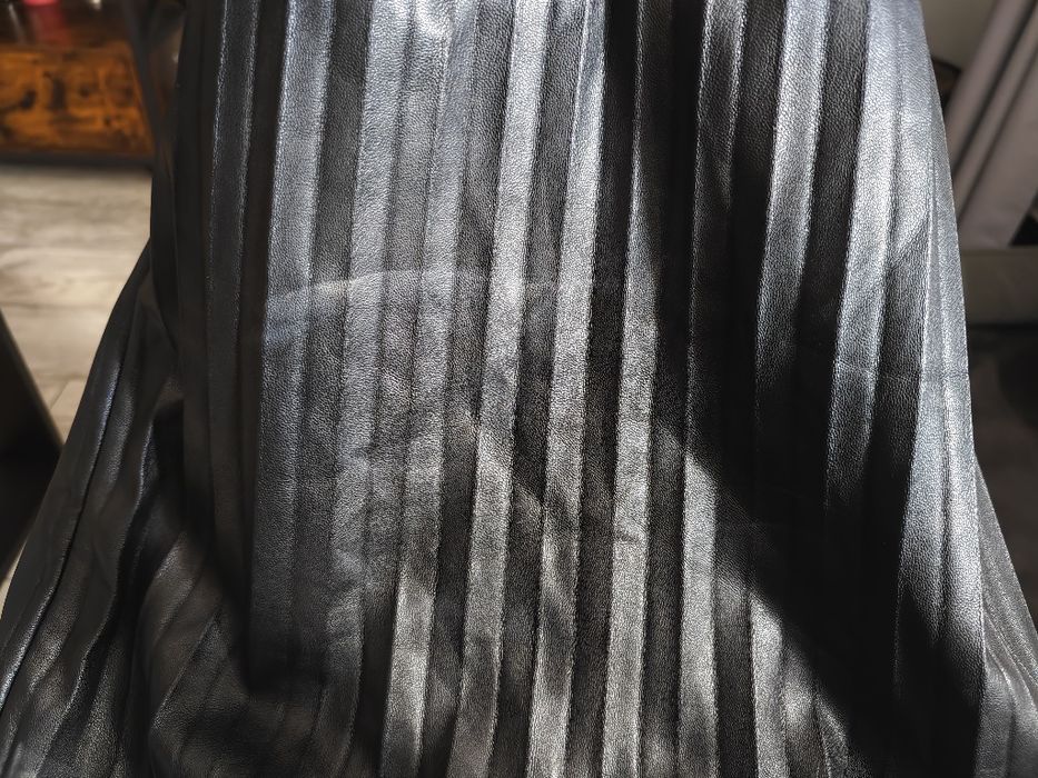 Spódnica Rivier island skórzana plisowana długa retro vintage czarna a